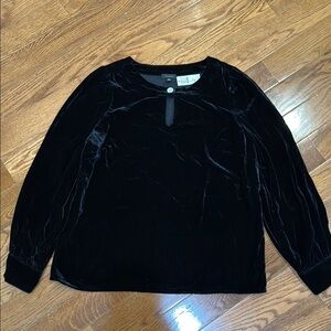 Talbots Black Velvet Blouse